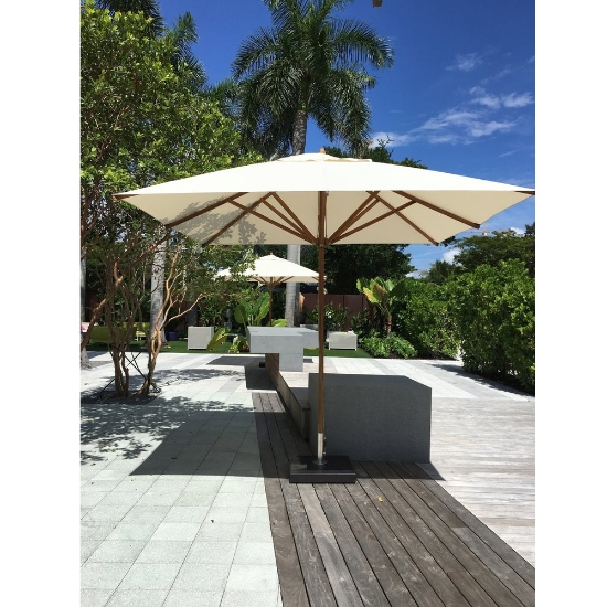 20" Square Grey Granite Patio Umbrella Base - 66 lbs - TH30-38