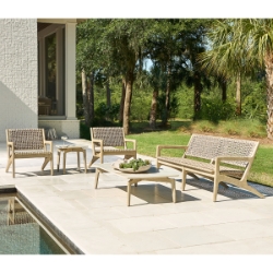 Bernhardt Atlas Teak and Wicker Outdoor Furniture Set