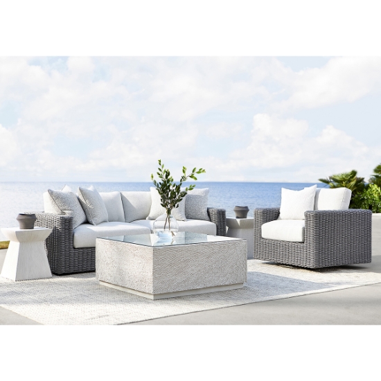 Capri Sofa and Swivel Lounge Chair Patio Set