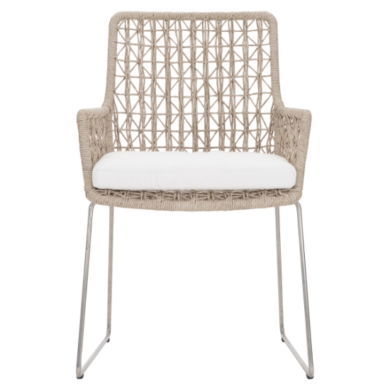 Carmel Dining Arm Chair with Seat Pad front