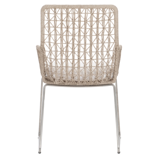 Carmel Dining Arm Chair with Seat Pad back