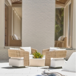 Bernhardt Maldives Swivel Chair Patio Set for 4 - BH-MALDIVES-SET2
