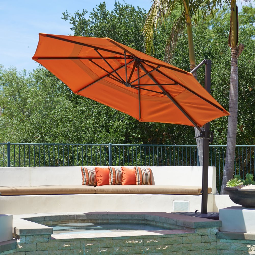 california umbrella 11'rd. wooden patio umbrella Galtech 11' Wood this fabric can be machine washed on a delicate cold cycle California Umbrella 7.5 Ft. Wood