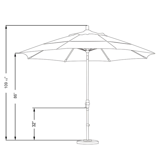 Aluminum pole outdoor umbrella