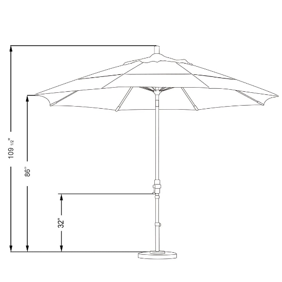 Aluminum pole outdoor umbrella