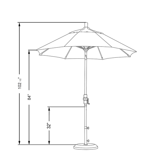 residential aluminum pole umbrella