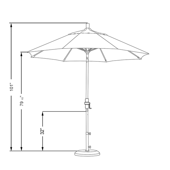 Stand alone outdoor umbrella