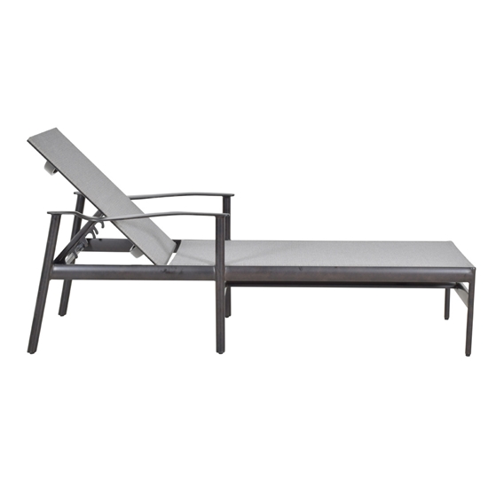 Barbados Padded Sling Chaise Lounge side view