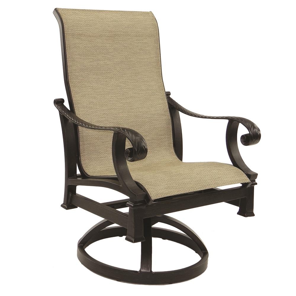 Castelle Bellagio Sling Swivel Rocker Dining Chair - 2697S
