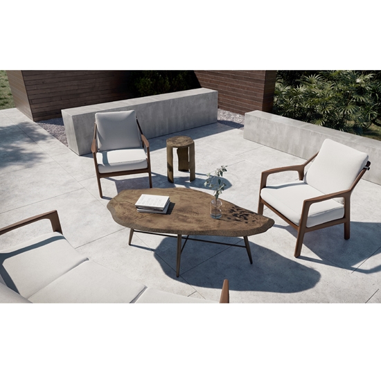 Berkeley Patio Set with Nature's Wood Tables top view