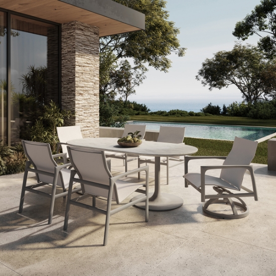 Berkley Sling Dining Table Set for 6 side