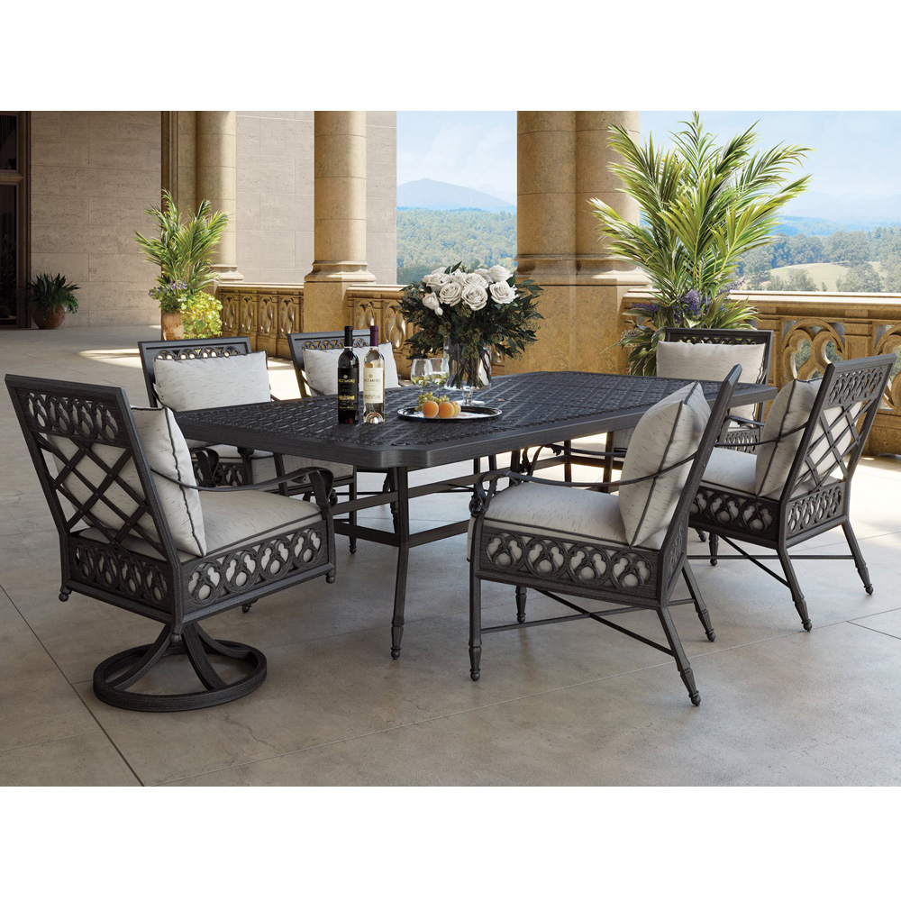 Castelle Biltmore Estate Cast Aluminum Cushion Outdoor Dining Set - CS-ESTATE-SET2