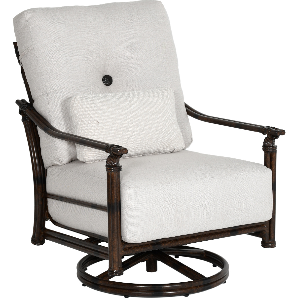 Coco High Back Lounge Swivel Rocker with One Accent Pillow