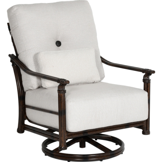 Coco High Back Lounge Swivel Rocker with One Accent Pillow