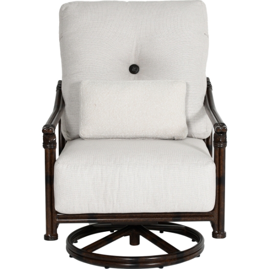 Coco High Back Lounge Swivel Rocker with One Accent Pillow - 6A16R_front