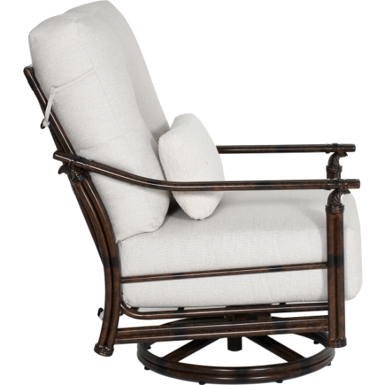 Coco High Back Lounge Swivel Rocker with One Accent Pillow - 6A16R_side