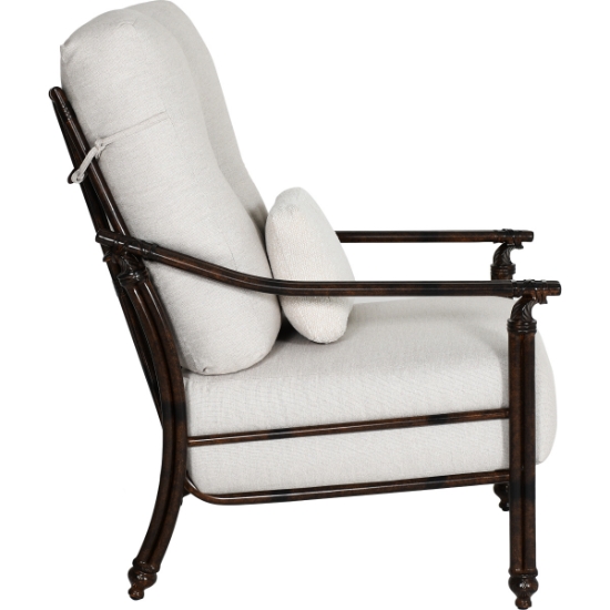 Coco High Back Cushioned Lounge Chair with One Accent Pillow - 6A30R_side