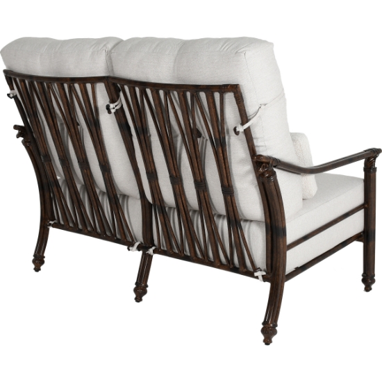 Coco High Back Cushioned Loveseat with Two Accent Pillows