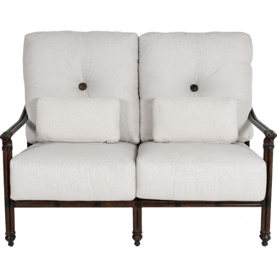 Coco High Back Cushioned Loveseat with Two Accent Pillows - 6A31R_front