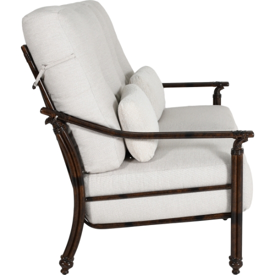Coco High Back Cushioned Loveseat with Two Accent Pillows - 6A31R_side
