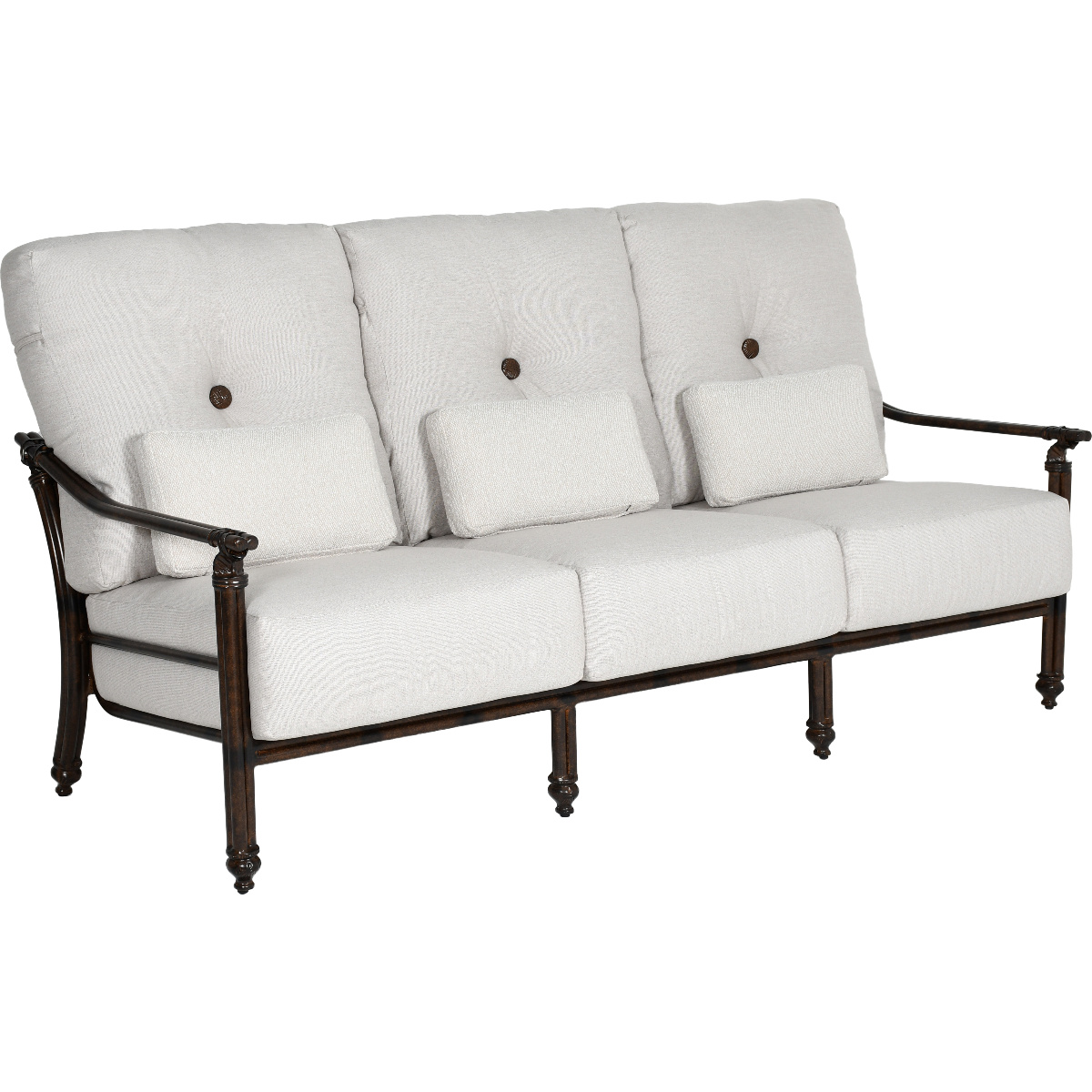 Coco High Back Cushioned Sofa with Three Accent Pillows