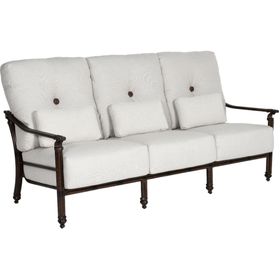 Coco High Back Cushioned Sofa with Three Accent Pillows