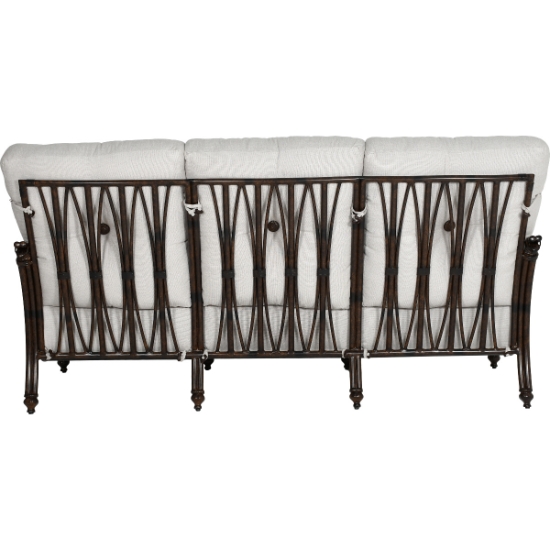Coco High Back Cushioned Sofa with Three Accent Pillows