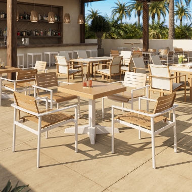 Castelle Davenport Slat Dining Set for 4