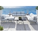 Castelle aluminum sofa with deep seating cushions