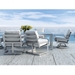 Eclipse aluminum dining chair with deep seating cushions