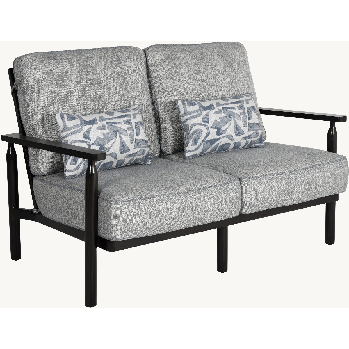 Castelle Holland Cushioned Loveseat with Two Accent Pillows