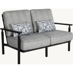 Castelle Holland Cushioned Loveseat with Two Accent Pillows