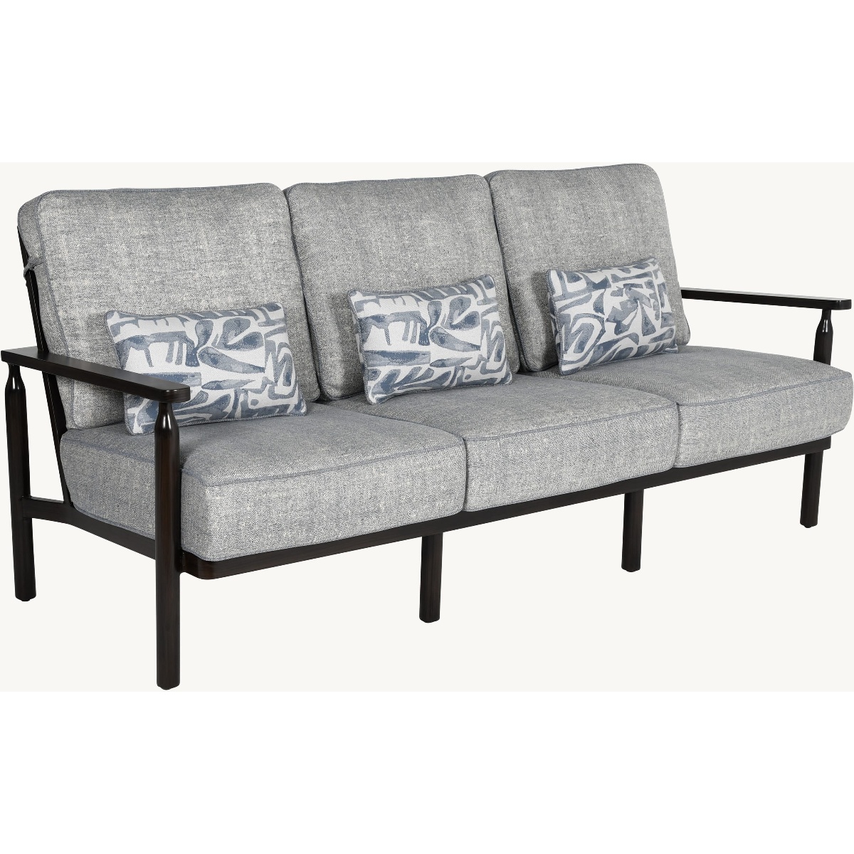 Castelle Holland Cushioned Sofa with Three Accent Pillows