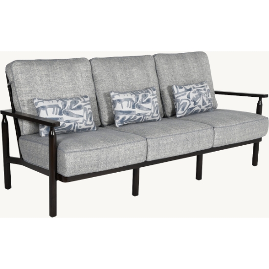 Castelle Holland Cushioned Sofa with Three Accent Pillows
