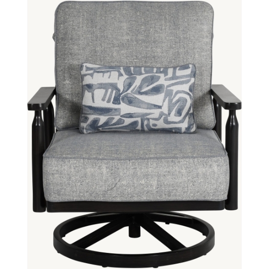 Holland Cushioned Lounge Swivel Rocker with One Accent Pillow - 6C15T