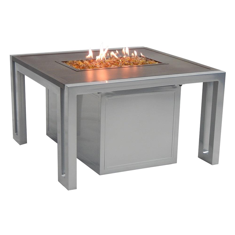 Castelle Icon 32" Square Coffee Table with Firepit - RSF32WL