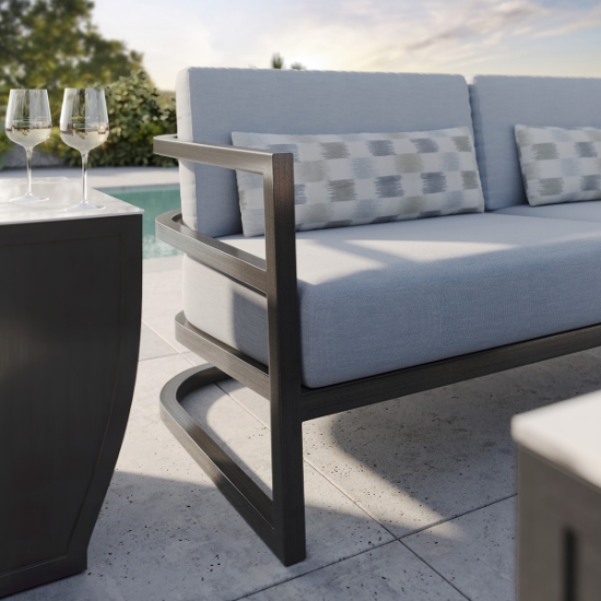 Largo Smooth Aluminum 20" Square Side Table lifestyle