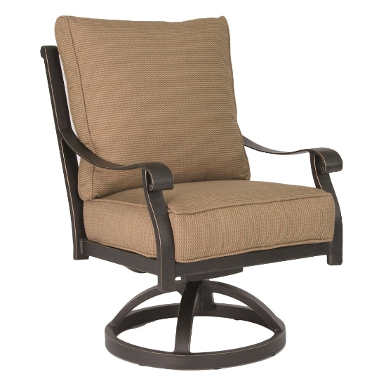 Madrid Cushioned Swivel Rocker Dining Chairs
