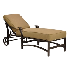 Castelle Madrid Adjustable Cushioned Chaise Lounge with Wheels - 3812T