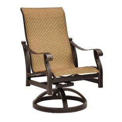 Castelle Madrid Sling Swivel Rocker Dining Chair - 3897S