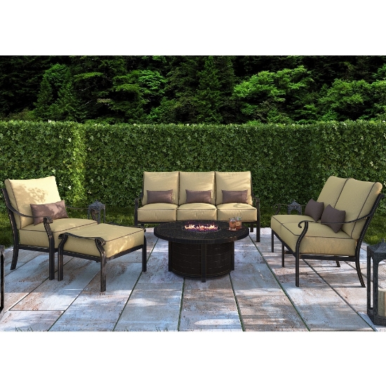 Madrid aluminum swivel rocker with deep seating cushions