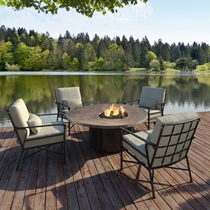 Marquis Lounge Chair Set with Natures Wood Fire Pit Table