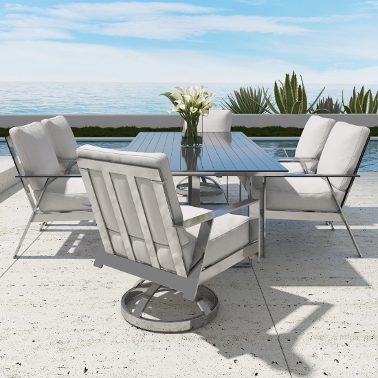 castelle aluminum dining table