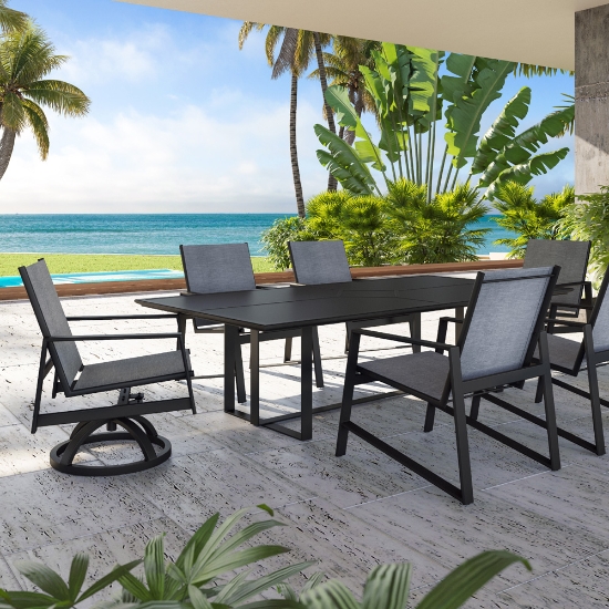 Moderna aluminum dining table