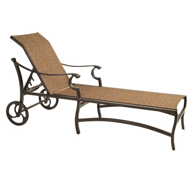 Castelle Monterey Adjustable Sling Chaise Lounge with Wheels - 5892S
