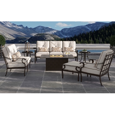 Castelle Monterey Deep Seating Outdoor Furniture Set with Coffee Firepit Table - CS-MONTEREY-SET2