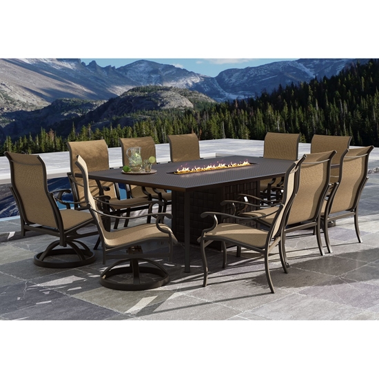 Monterey aluminum dining chair with sling seating