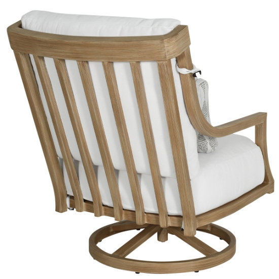 Nicoya High Back Lounge Swivel Rocker with Accent Pillow back