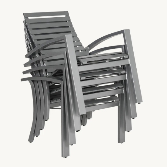 Castelle Orion Slat Dining Chair is Stackable for storage