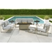 Castelle aluminum sofa with deep seating cushions
